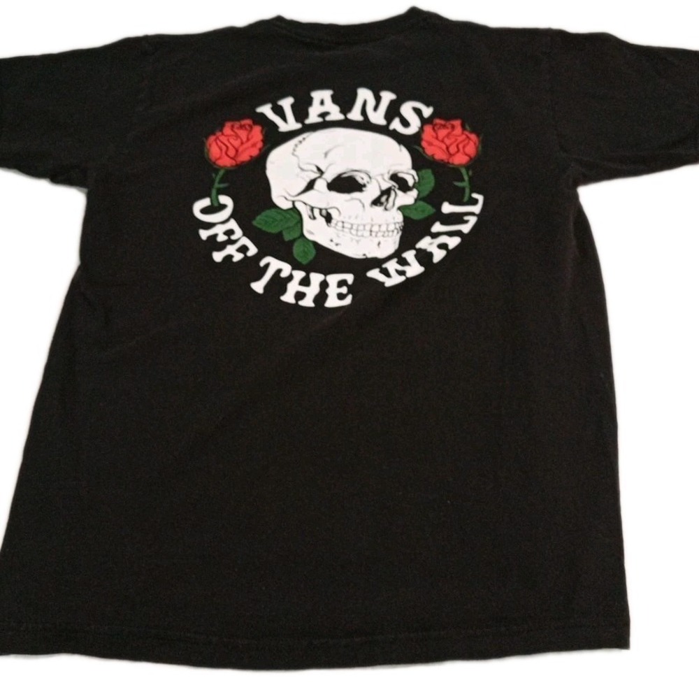 Vans Off the Wall Skull & Roses Graphic short Sleeve Shirt Size Medium - Picture 2 of 6